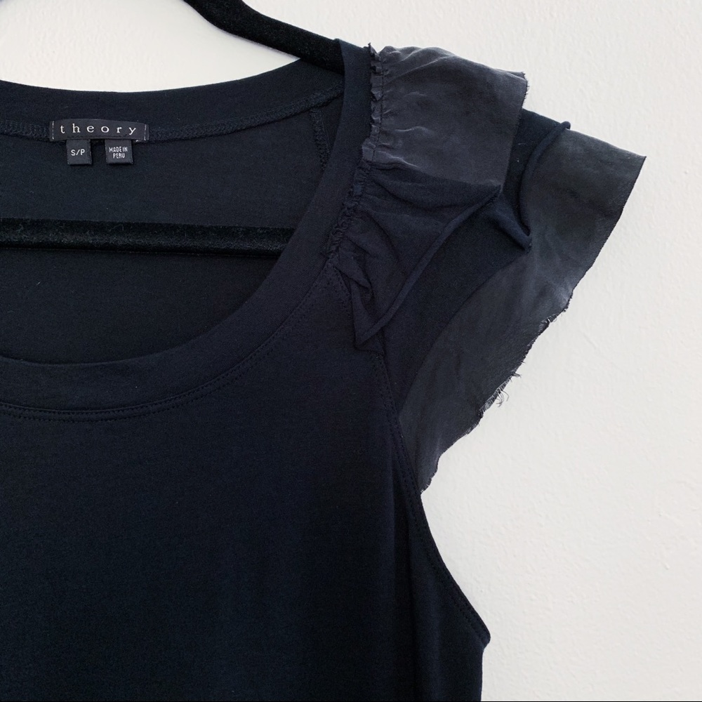 Theory: Pima Cotton top, Silk Sleeve details - Picture 3 of 8